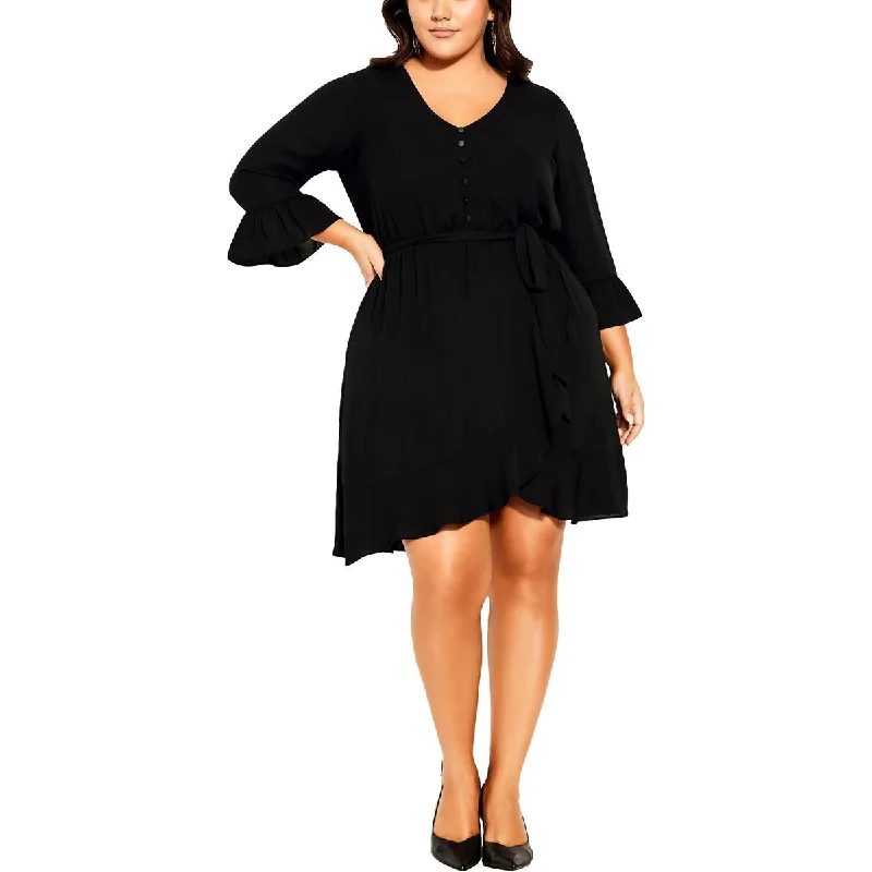 Unbeatable Offer City Chic Womens   Button Detail Knee Length Midi Dress