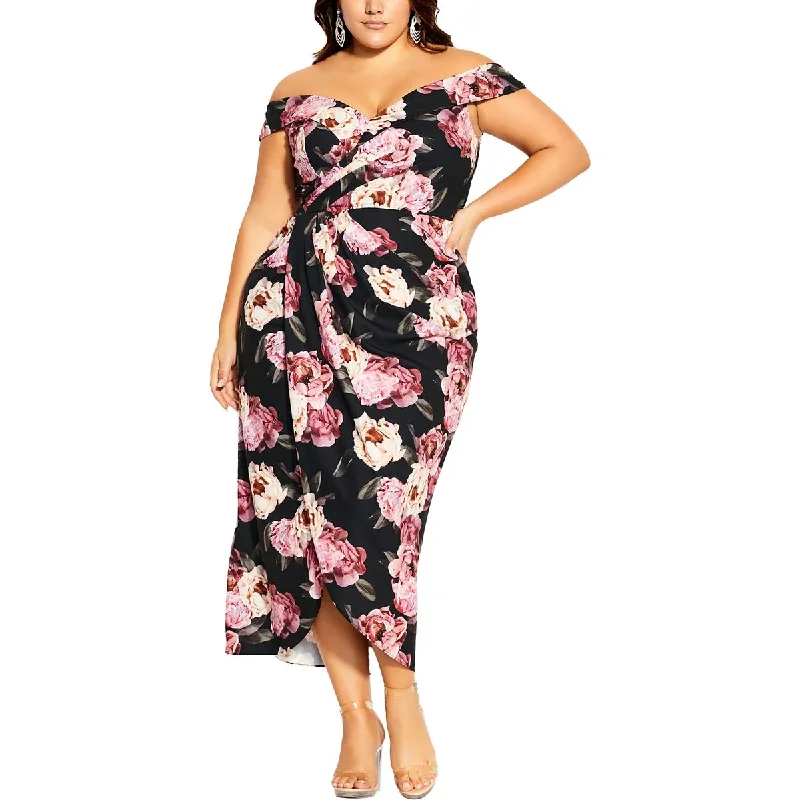Weekend Deals City Chic Womens Floral Print  Midi Dress