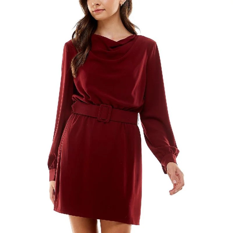 Limited Time Only City Studios Womens Juniors Mini Drape Neck Sheath Dress