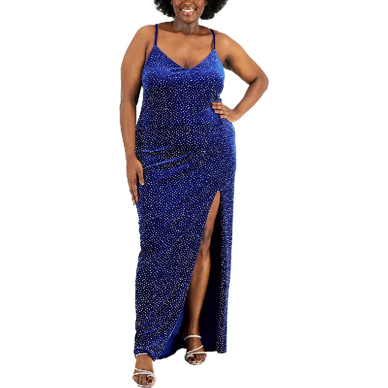 Exclusive Deals City Studios Womens Plus Velvet Juniors Evening Dress