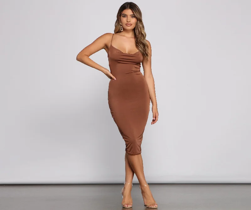 Weekend Mega Sale Event The Luxe Level Charming Sleeveless Midi Dress
