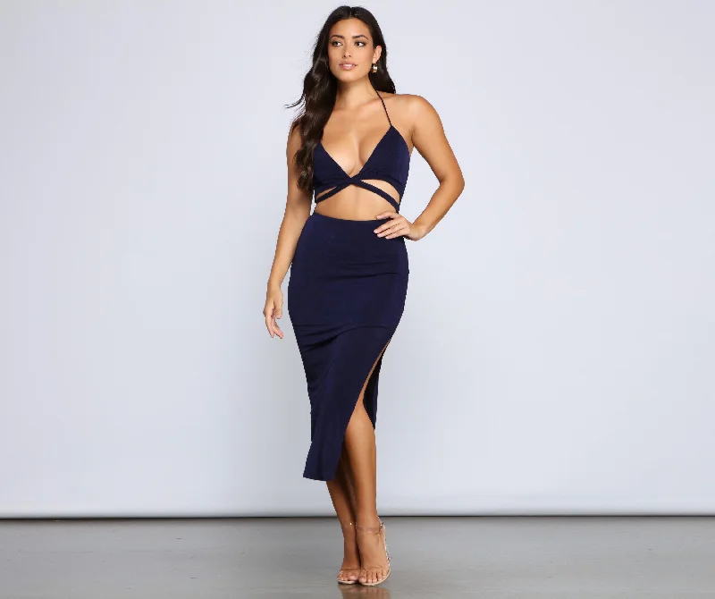 Savings Galore Major Stunner Stylish Cutout Midi Dress
