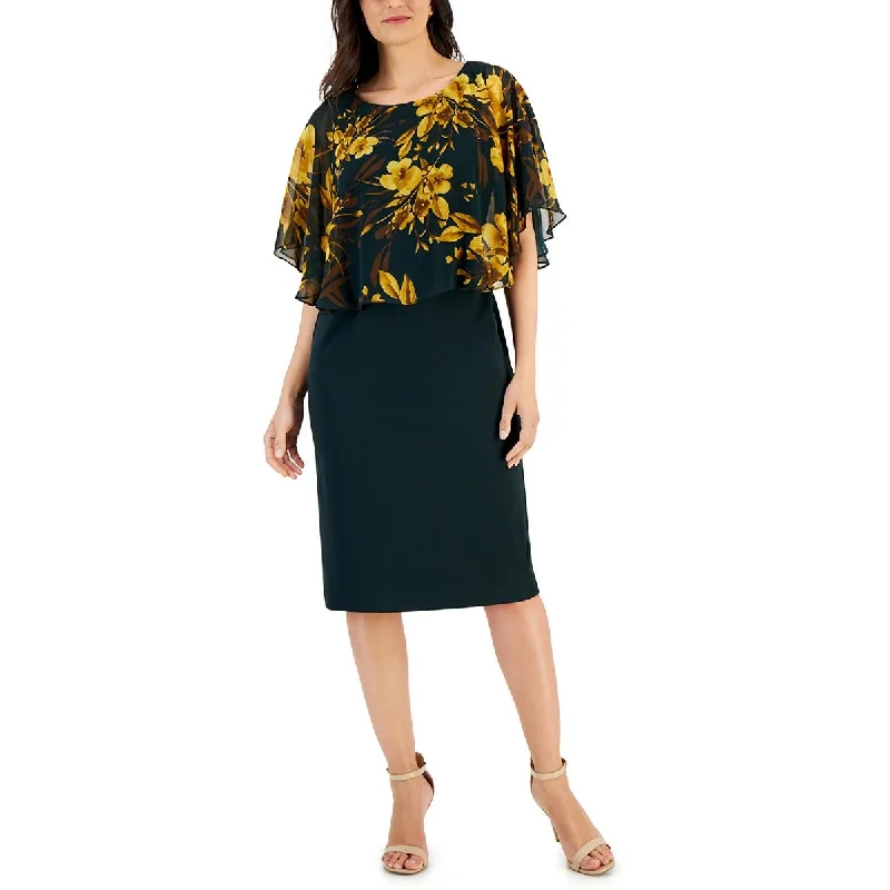 Only for You Connected Apparel Womens   Crepe Floral Print Midi Dress