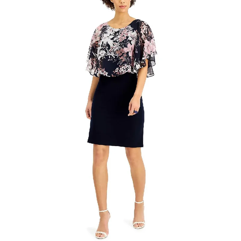 One-Stop Shop Sale Connected Apparel Womens Petites Floral Midi Sheath Dress