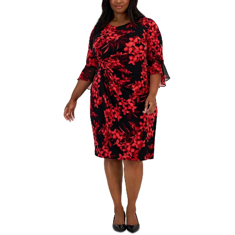 Exclusive Online Offers Connected Apparel Womens Petites Gathered Midi Wrap Dress