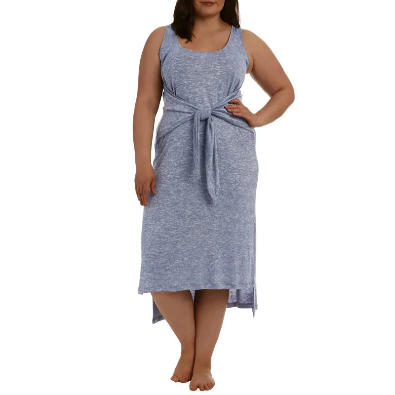 Weekend Flash Discount La Blanca Women's Plus Beach Cozy Tie Front Midi Dress Cover Up