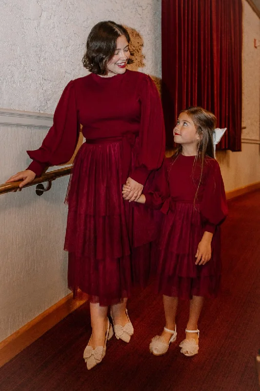 Shop & Save More Cosette Midi Dress in Wine - FINAL SALE