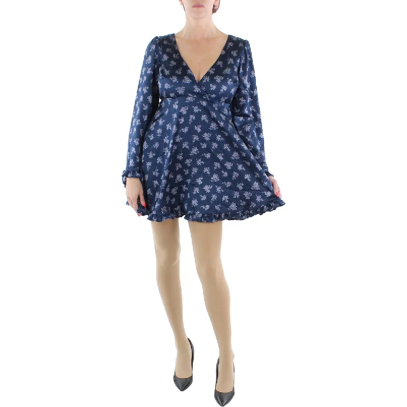 Weekend Clearance Event Crystal Doll Womens Juniors Cocktail Mini Fit & Flare Dress
