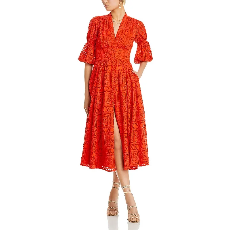 Weekend Super Sale Cult Gaia Womens Willow Daytime Embroidered Midi Dress