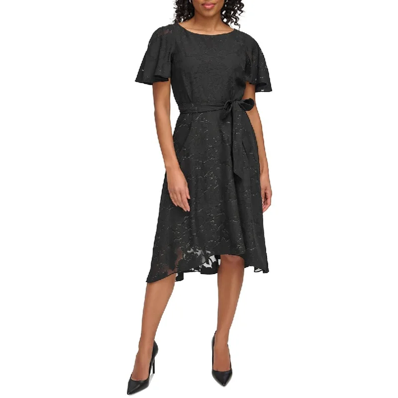 Weekend Price Drop Frenzy DKNY Womens Burnout  Midi Dress