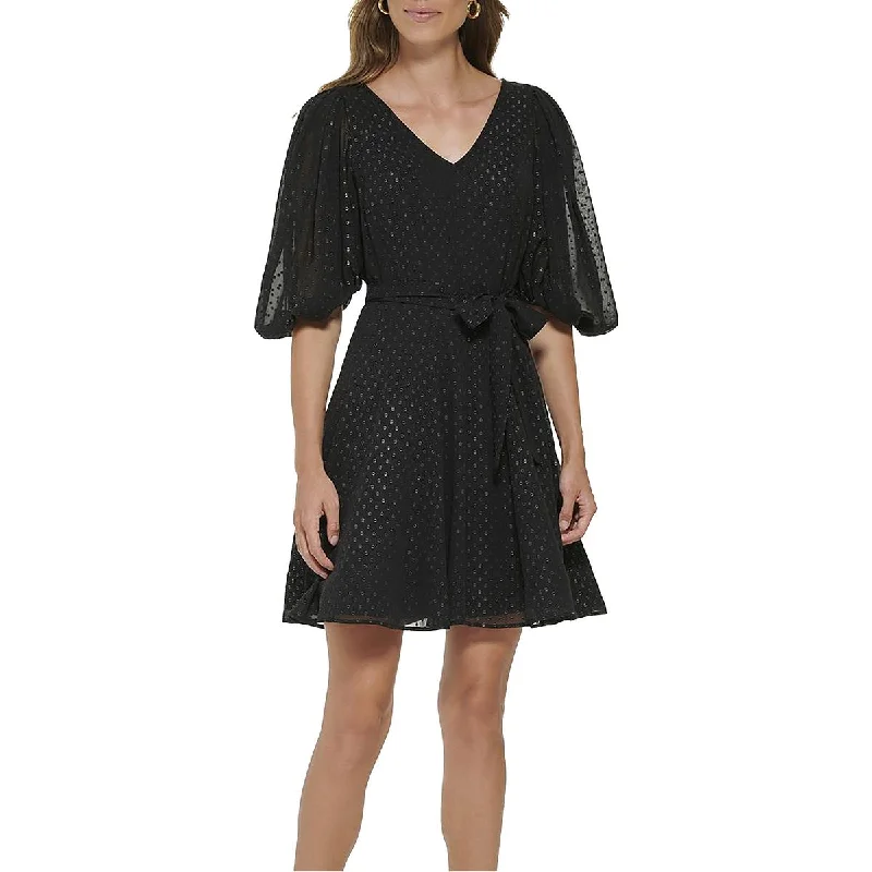 Weekend Bargain Time DKNY Womens Petites Cocktail Mini Fit & Flare Dress