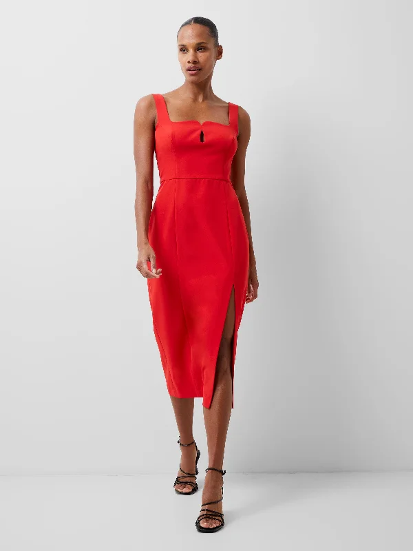 Weekend Shopping Extravaganza Echo Crepe Keyhole Midi Dress
