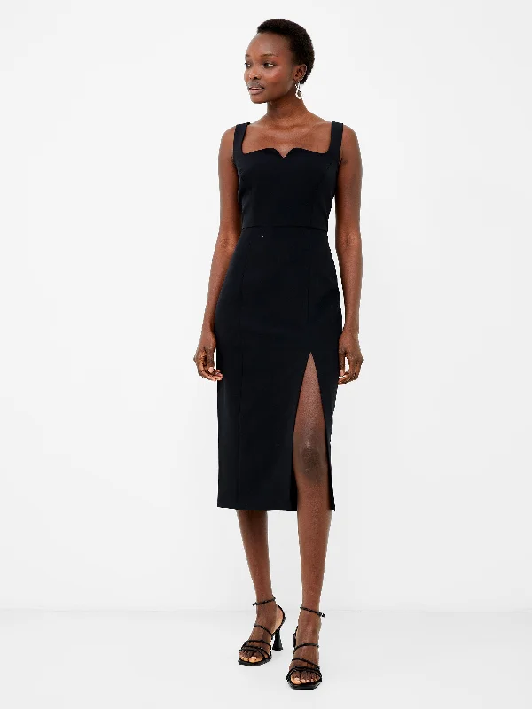 Weekend Flash Deals Echo Crepe Neck Detail Midi Dress