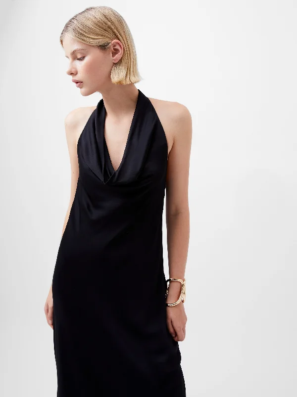 Exclusive Pricing Ennis Eco Satin Halterneck Midi Dress