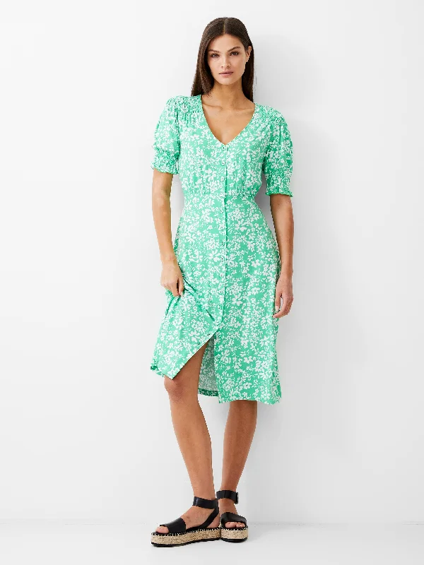 Big Sale Event Florale Button-Through Midi Dress
