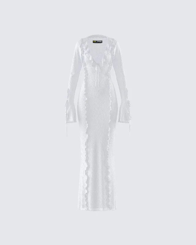 Hurry, Don’t Miss Out Florence White Mesh Maxi Dress