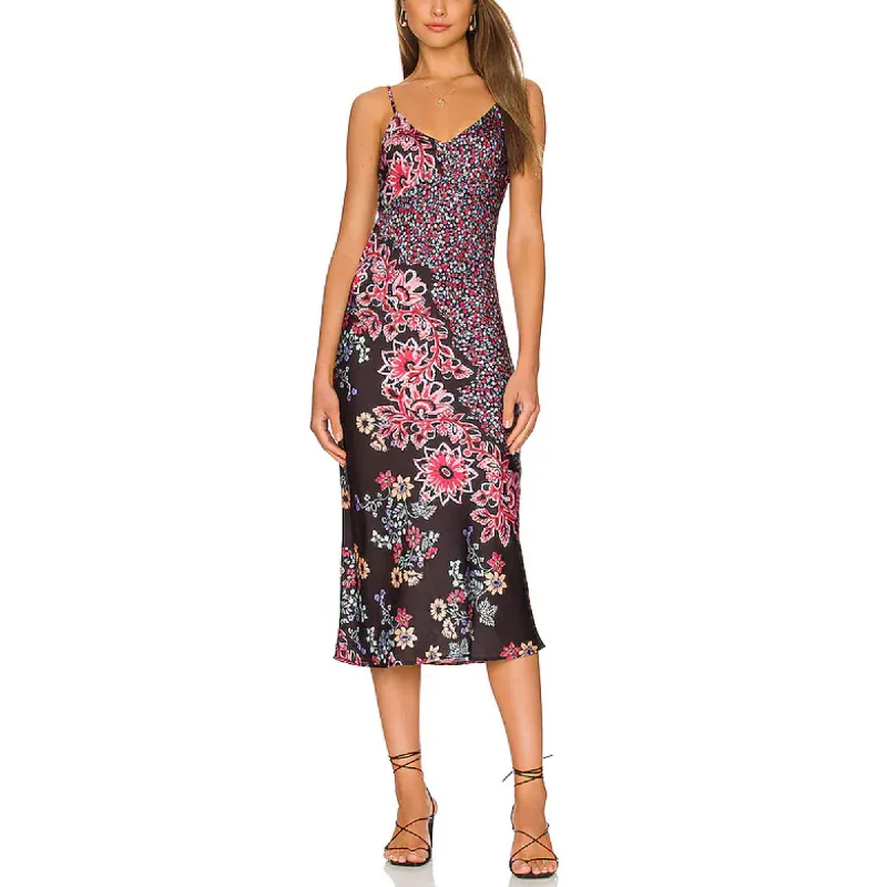 Weekend Specials Galore Free People Women's Your Better Side Floral Print Midi Slip Dress
