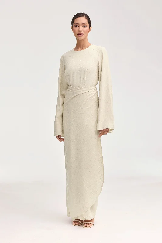 Mega Discounts Hanadi Wrap Maxi Dress - Beige