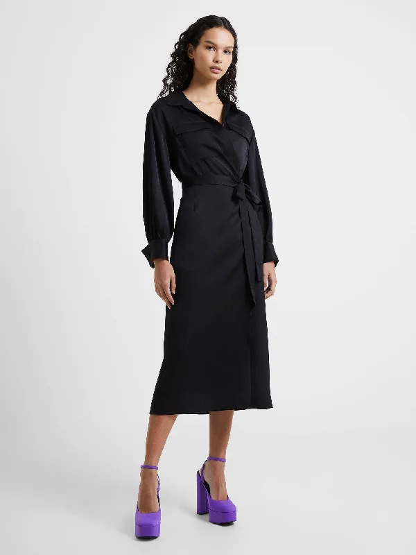 Instant Savings Harlow Recycled Satin Crossover Midi Dress