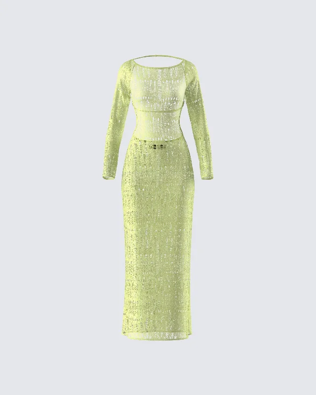 Weekend Flash Markdown Hartley Green Open Knit Maxi Dress