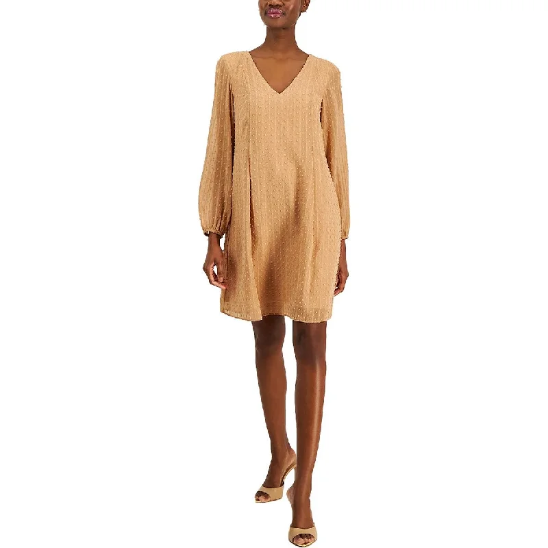 Price Slash INC Womens Chiffon Back Tie Shift Dress