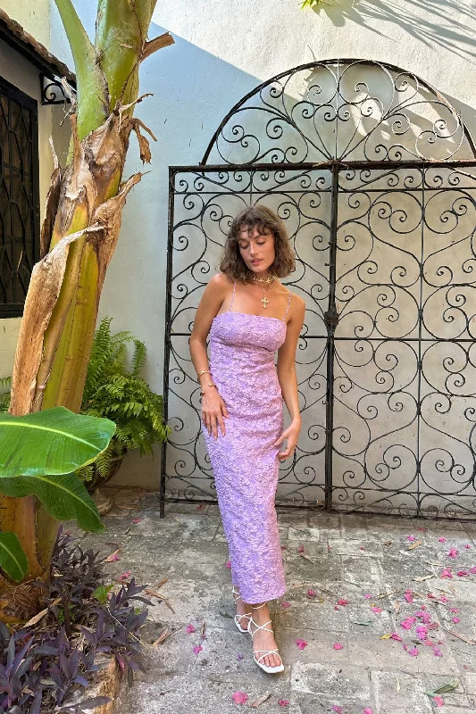 Weekend Bargain Weekends Ingrid Purple Floral Maxi Dress
