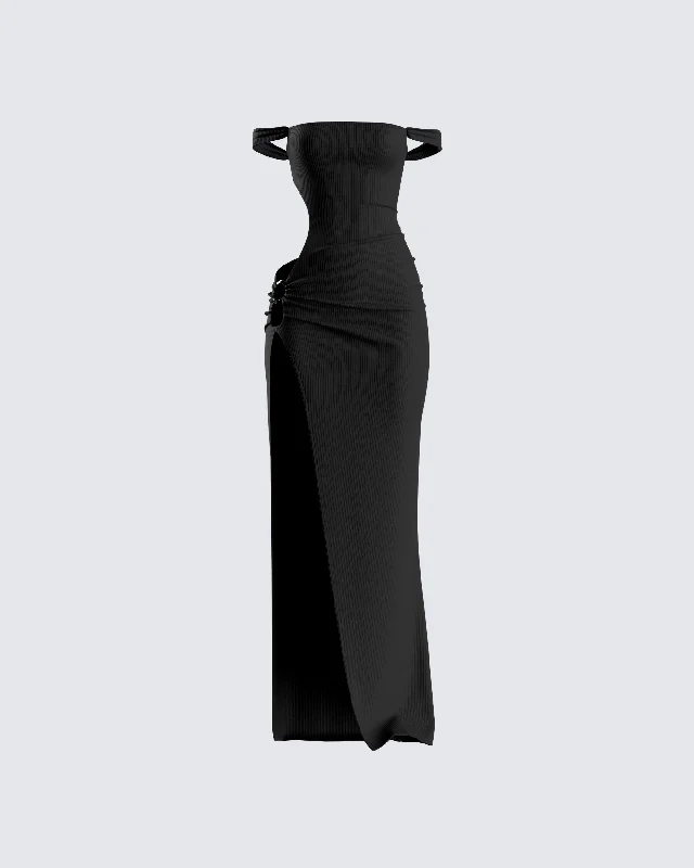 Weekend Big Savings Janine Black Cut Out Maxi Dress