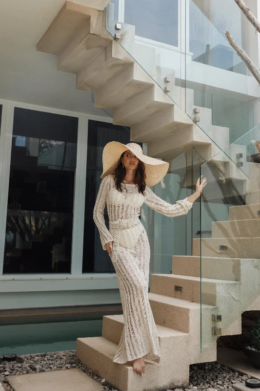 Massive Price Cuts Jaye Long Sleeve Maxi Dress - Cream