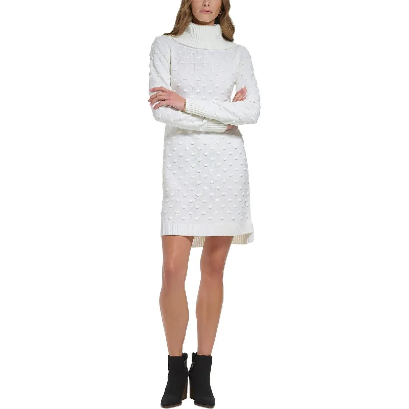 Hot Sale Items Jessica Howard Womens Petites Textured Turtleneck Sweaterdress