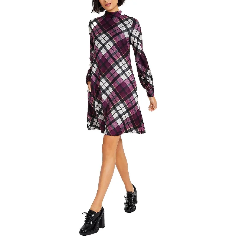 Limited Edition Jessica Howard Womens Plaid Mini Sweaterdress