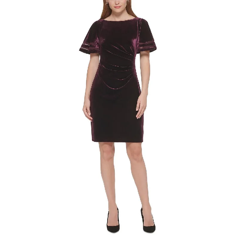 Weekend Only Sale Jessica Howard Womens Velvet Midi Cocktail and Party Dress