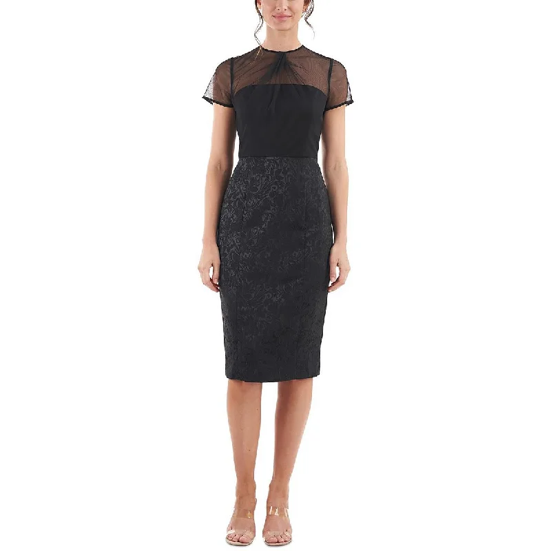 Hot Picks JS Collections Womens Valentina Mesh Knee Sheath Dress