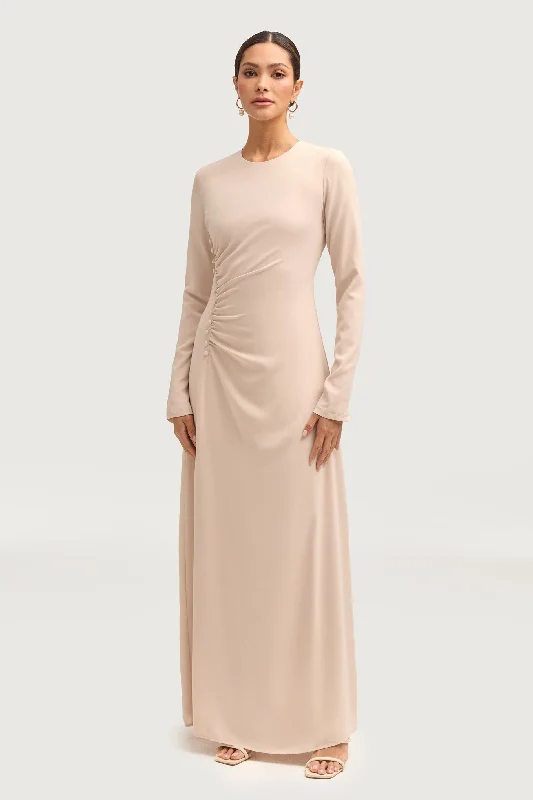 Massive Discounts Julia Rouched Maxi Dress - Stone