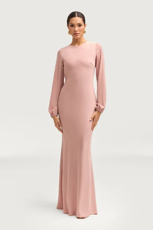 Weekend Massive Discounts Kamila Satin Maxi Dress - Blush