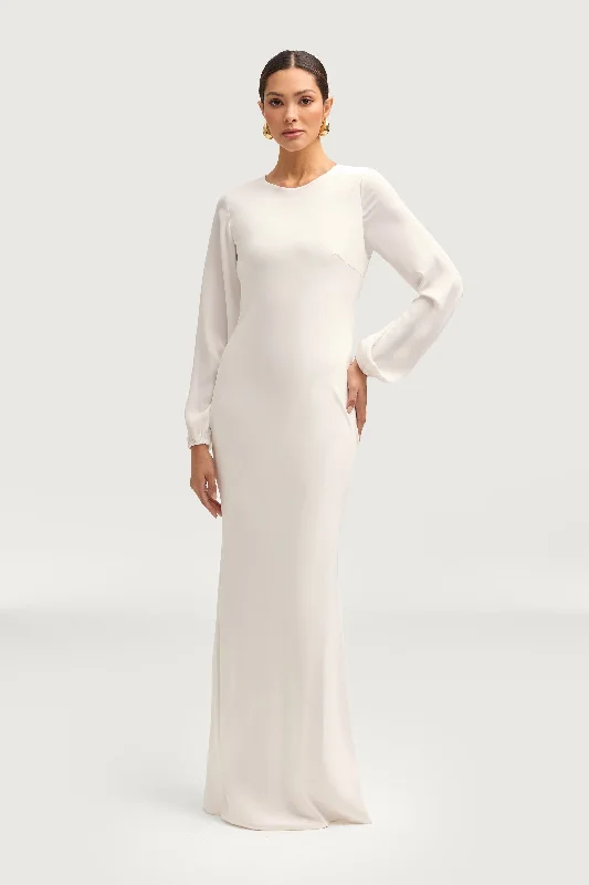 Weekend Bargain Time Kamila Satin Maxi Dress - White