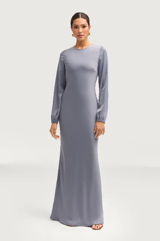 Weekend Shopping Highlights Kamila Satin Maxi Dress - Winter Blue