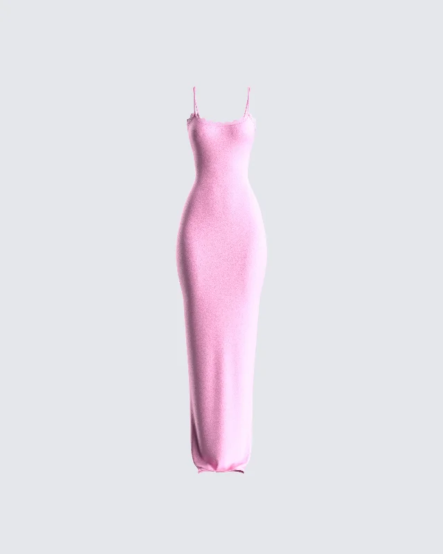 Weekend Deals Kayla Pink Fitted Maxi Dress