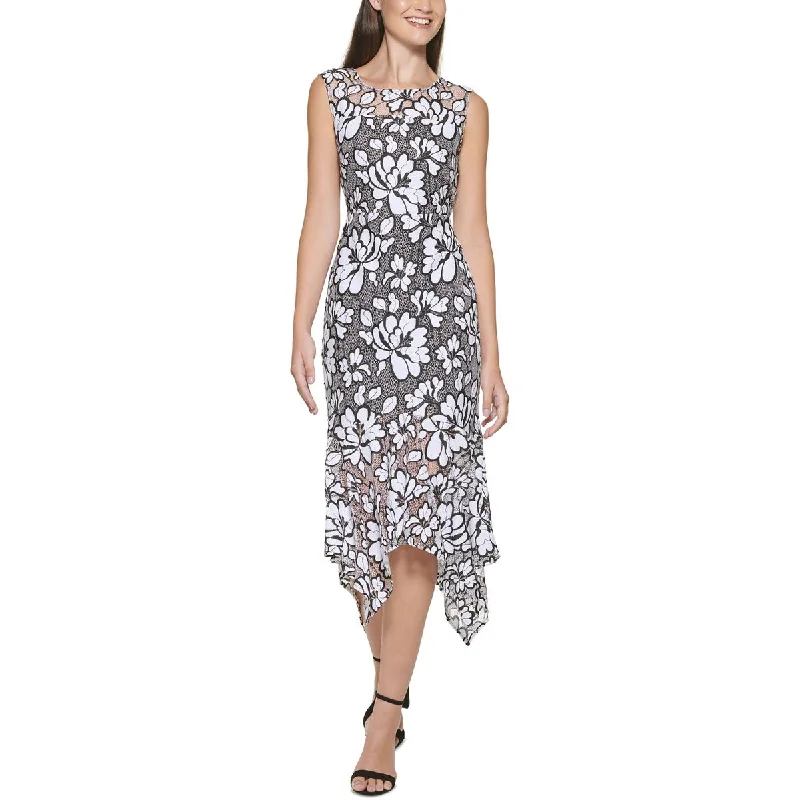 Season-End Deals Kensie Dresses Womens Floral Midi Fit & Flare Dress