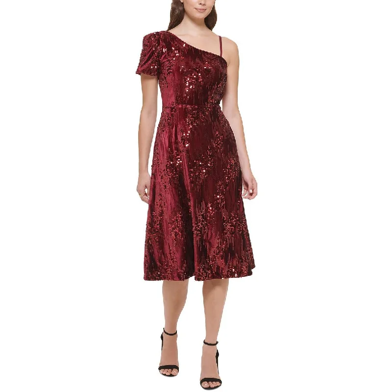 Weekend Discount Rush Kensie Womens Sequin Midi Fit & Flare Dress