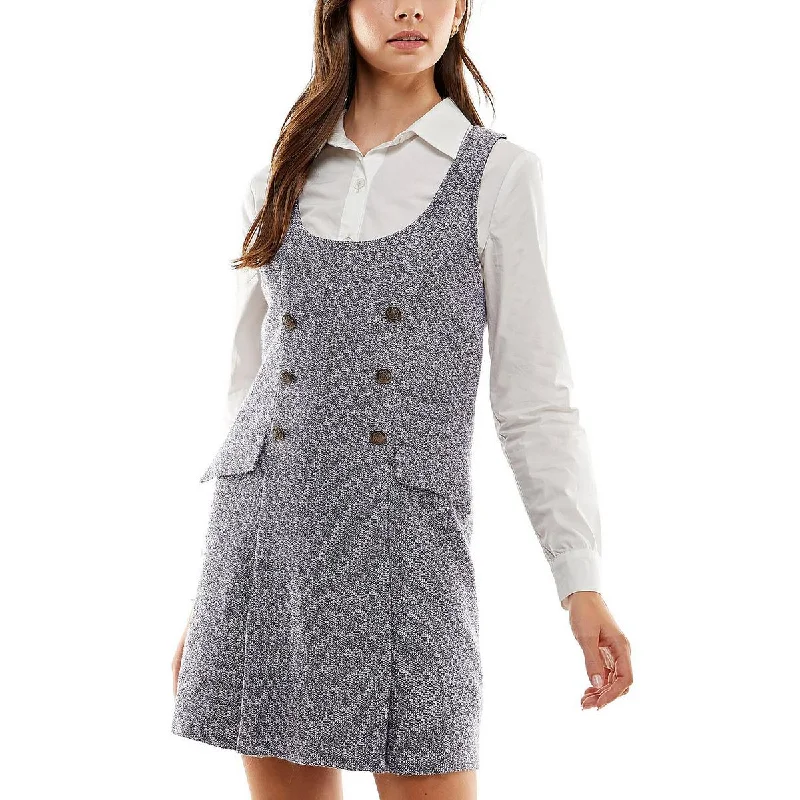 Weekend Price Slash Day Kingston Grey Womens Juniors Collared Mini Two Piece Dress