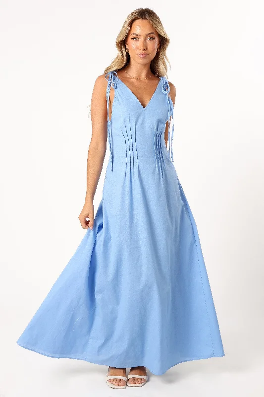 Clearance Event Lainey Tie Maxi Dress - Blue