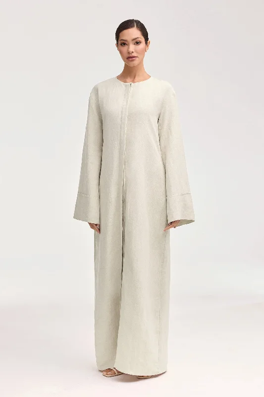 Bargain Alert Lana Linen Button Down Maxi Dress - Oatmeal