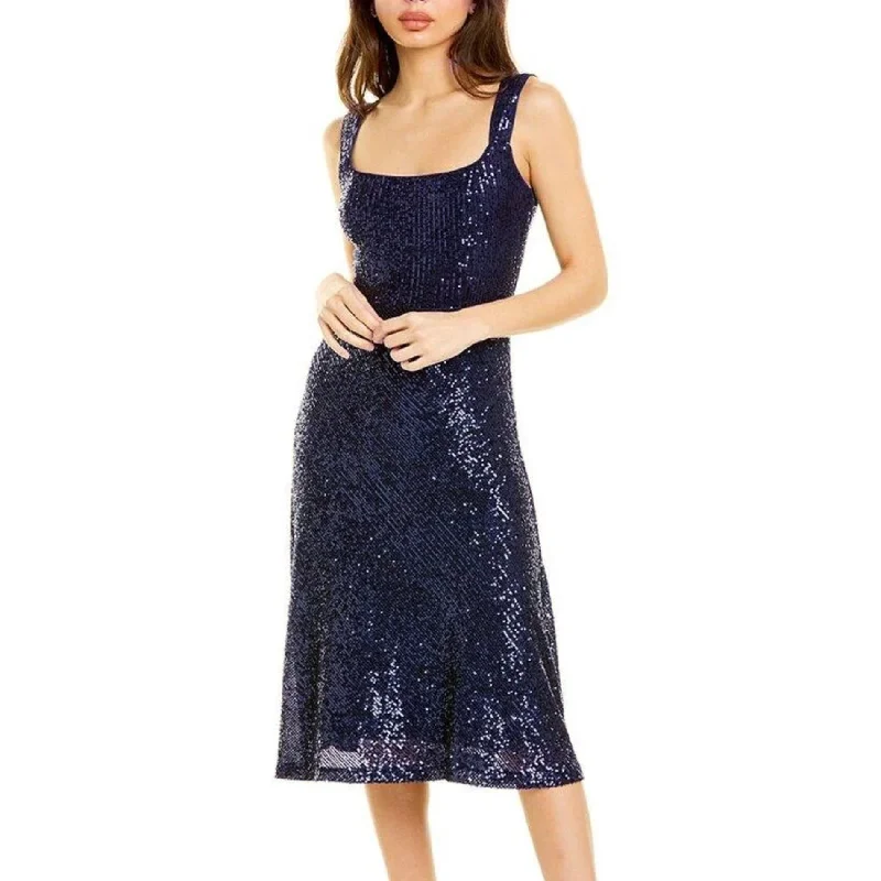 Weekend Flash Offers Laundry by Shelli Segal Square Neck Sequin Midi Cocktail Party Midi Dress