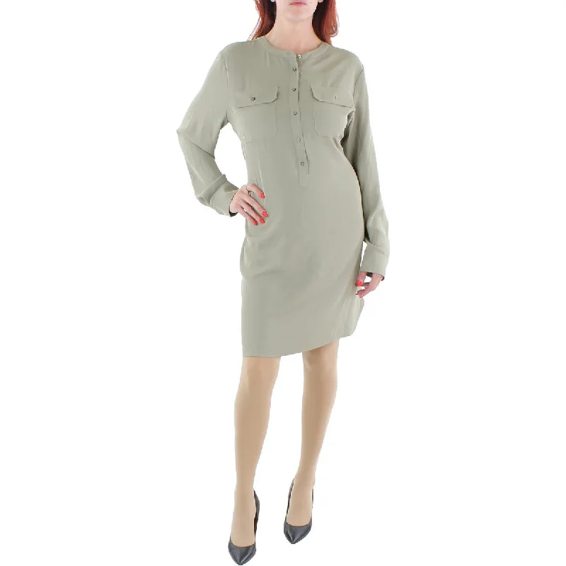 Weekend Exclusive Offers Lauren Ralph Lauren Womens Georgette A-Line Shirtdress