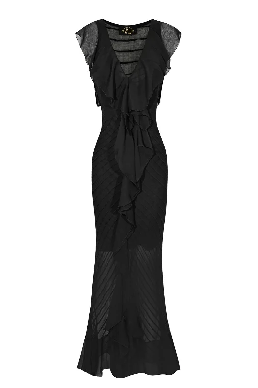Seasonal Discounts Macaroon Maxi Dress - Black
