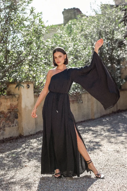 Exclusive Offer Matilda One Shoulder Maxi Dress - Black