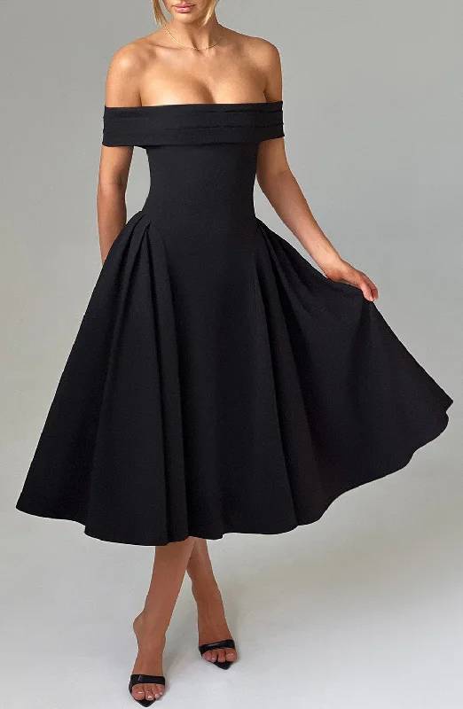 Weekend Shopping Madness Miranda Midi Dress - Black