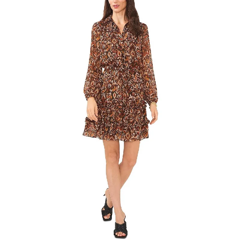 Limited Offer MSK Womens Petites Printed Mini Fit & Flare Dress