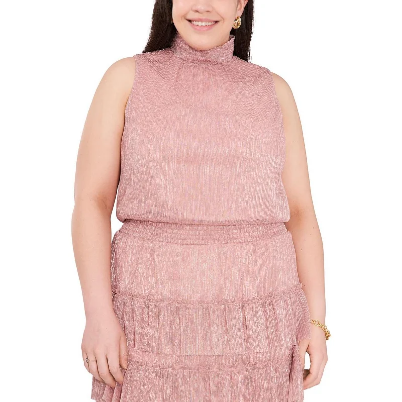 Weekend Bargain Blast MSK Womens Plus Metallic Knee-Length Shift Dress
