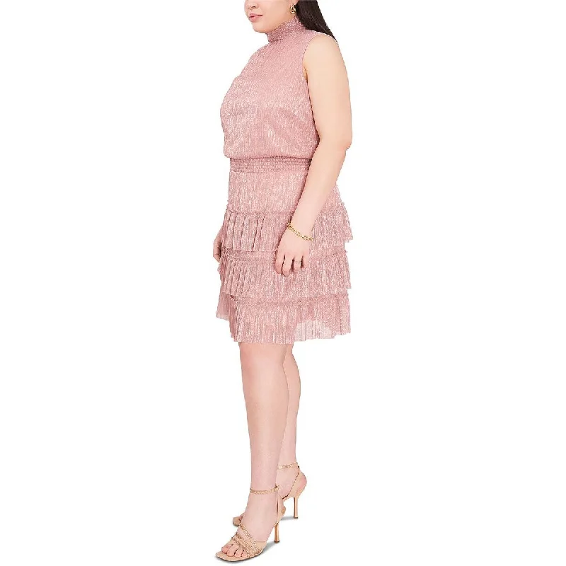 Super Savings MSK Womens Plus Metallic Tiered Fit & Flare Dress